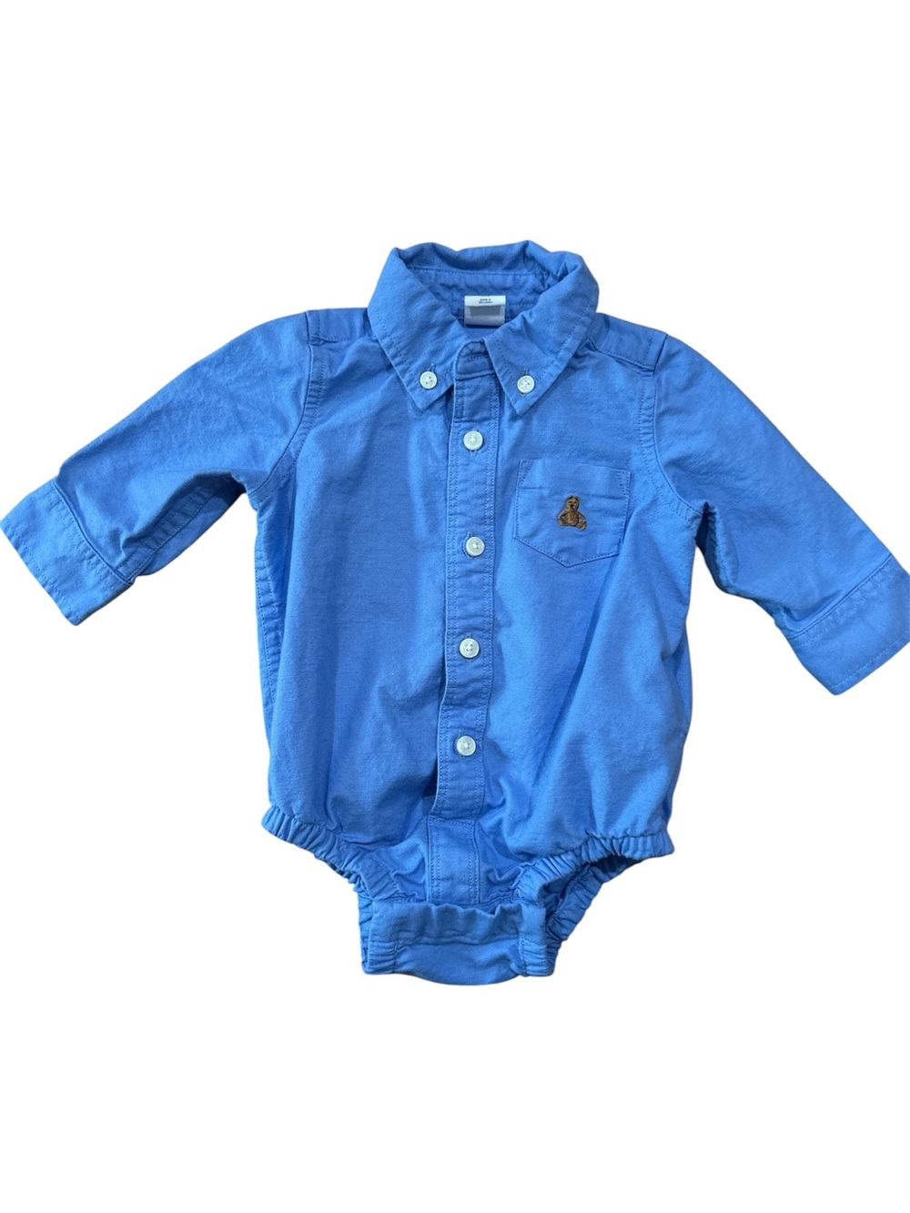GAP Blue Button-Front Baby One-Piece Shirt Bodysuit
